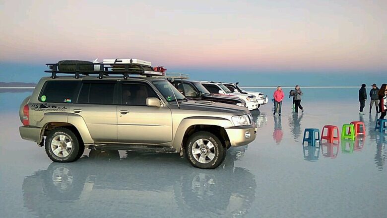 Efeito espelho no Salar de Uyuni, Bolívia